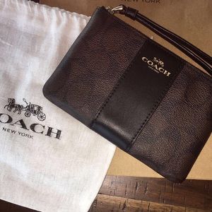 Authentic Brown Coach Full Zip Wallet